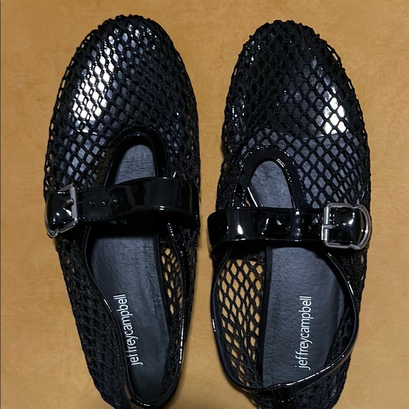 Jeffrey Campbell Black Mesh Flats - Picture 1 of 4